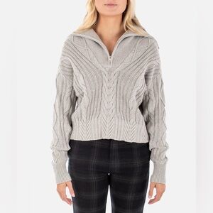 NWT Jetty Amherst Cable Knit Sweater — Grey Quarter Zip, Hard to Find S
